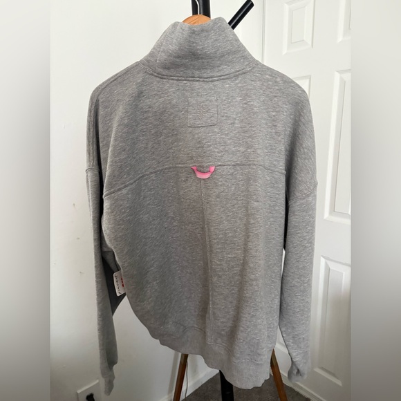 NWT FREE PEOPLE MOVEMENT On Your Mark Logo Mock Neck Pullover | Grey MSRP $148 S - Picture 13 of 14